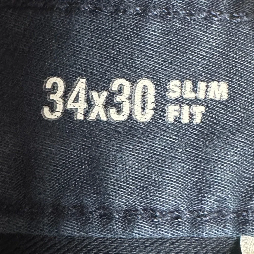 Banana Republic Travel Jeans Mens 34X30 Blue Slim Fit Tapered Dark Wash Denim